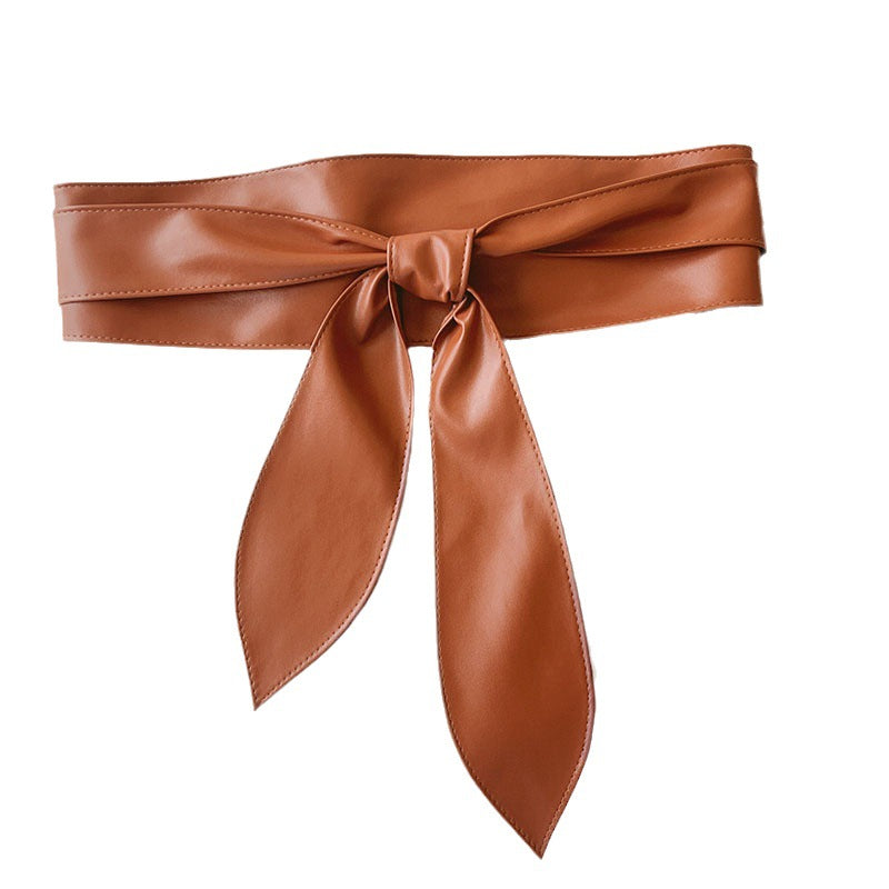Trendy Wrap Wide Cinch PU Obi Belt