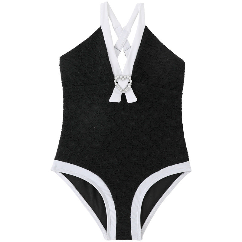 New Girls' One-Piece Swimwear With Ruffles Nylon Fabric