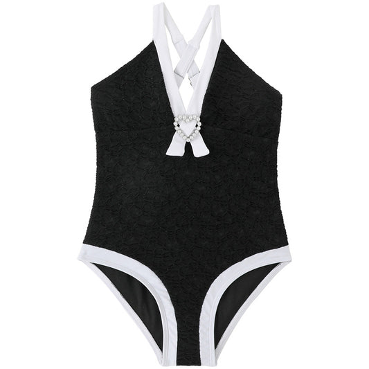 New Girls' One-Piece Swimwear With Ruffles Nylon Fabric