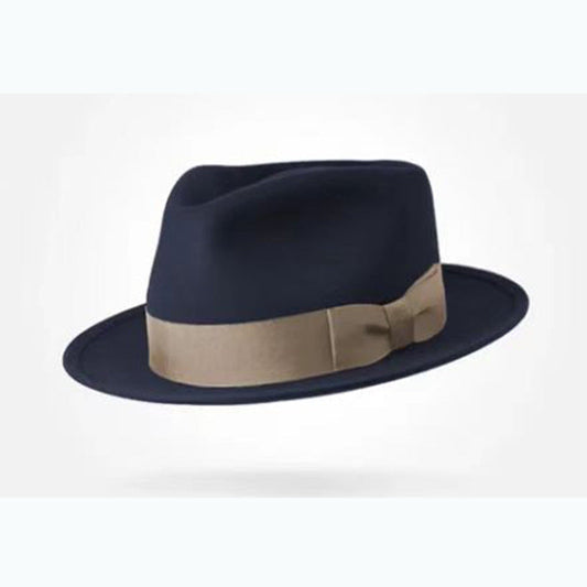 Classic Wool Felt Fedora Hat for Autumn and Winter