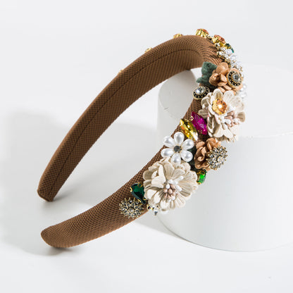 Baroque Pearl Floral Headband Luxury Fashion Hair Accessory