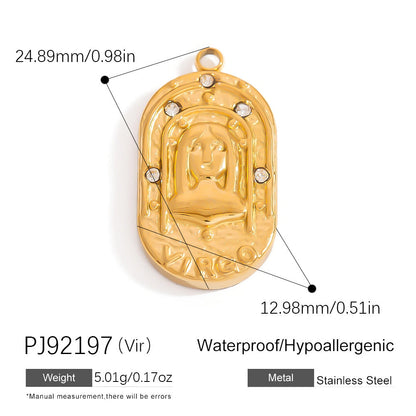 Stainless Steel Zodiac Sign Pendants Elegant DIY Jewelry Accessories