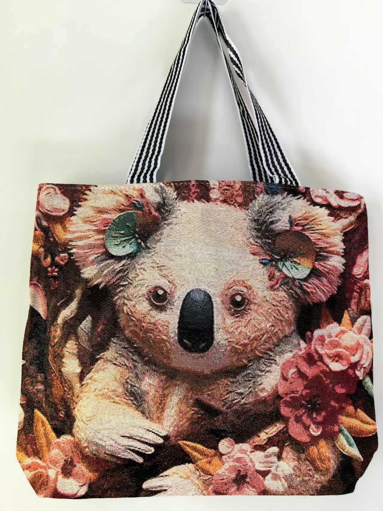 Fashionable Gold Embroidery Animal Tote Bag Stylish Shoulder Bag