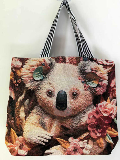 Fashionable Gold Embroidery Animal Tote Bag Stylish Shoulder Bag