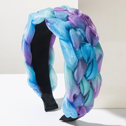 Trendy Wide Brim Braided Fabric Headband for Women