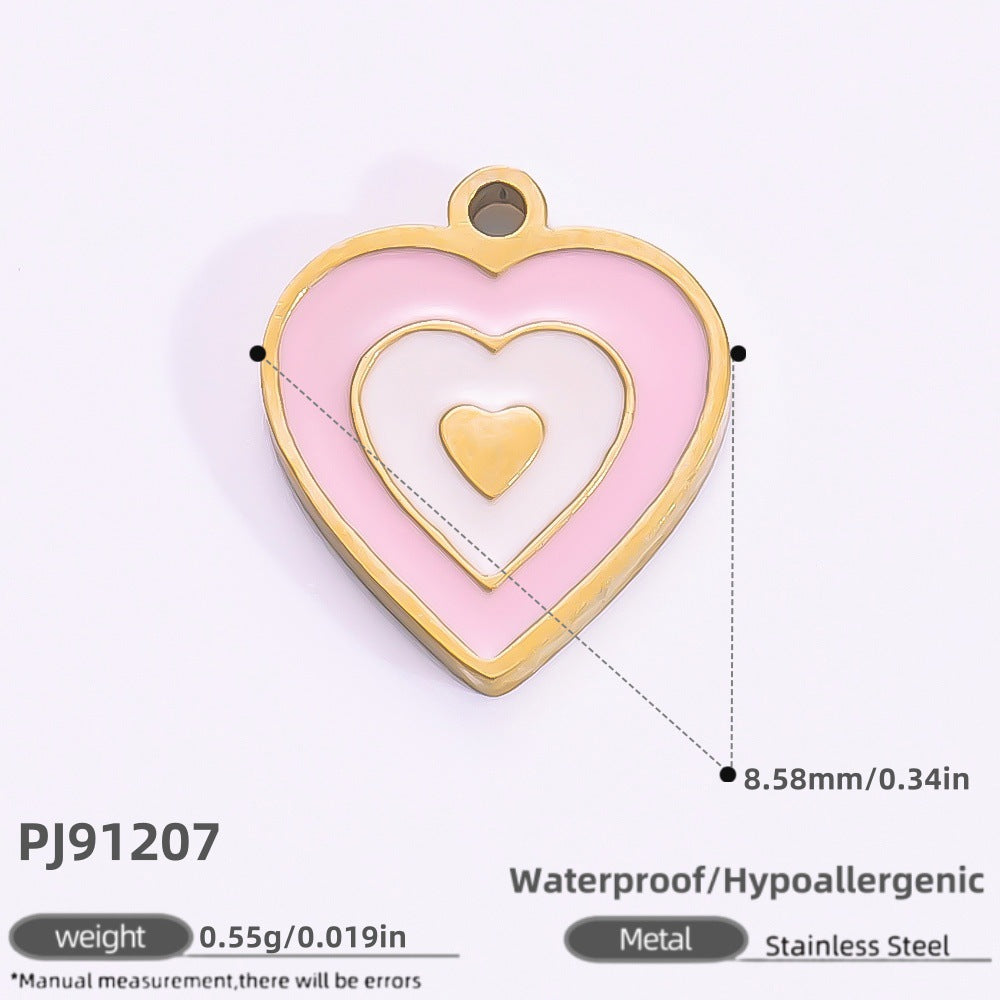 Heart-Shaped 18K Gold Stainless Steel Pendant Necklace