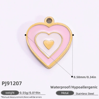 Heart-Shaped 18K Gold Stainless Steel Pendant Necklace
