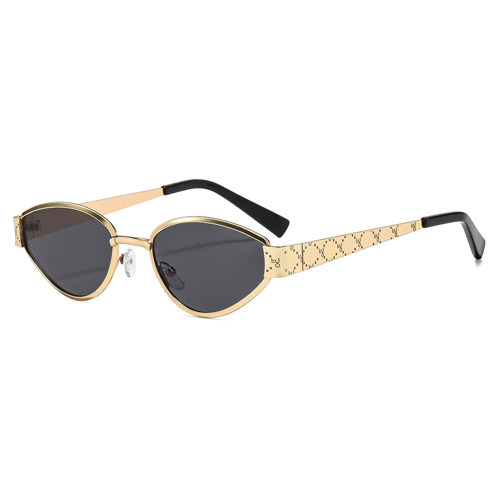 Retro Cat Eye Sunglasses Stylish Metal Frame UV400 Protection