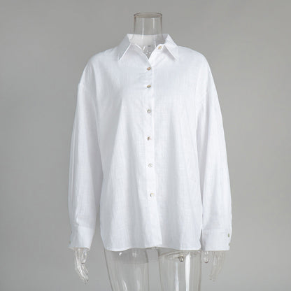 Lazy Casual Solid Color Cotton Shirts