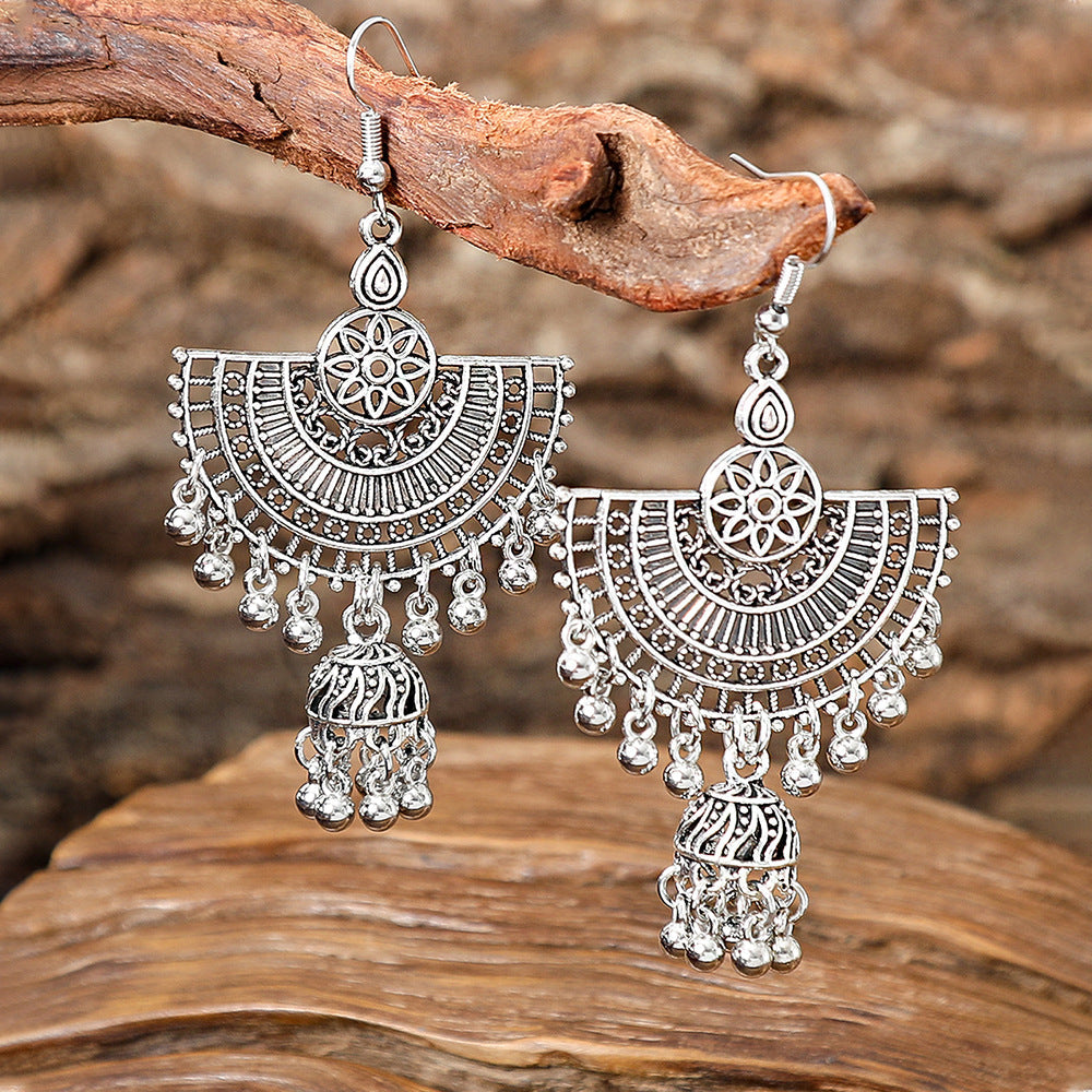 Bohemian Geometric Tassel Earrings Set Vintage Court Style