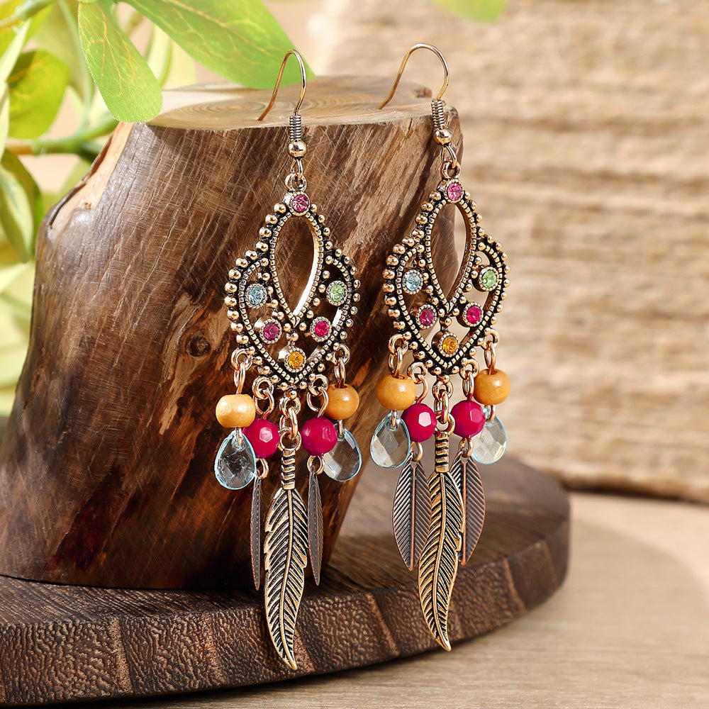Fashion Tassel Bead Earrings for Women Stylish Vintage Jewelry