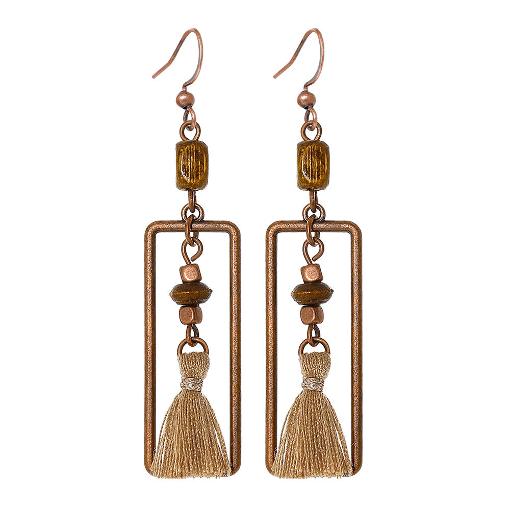 Bohemian Style Dangle Earrings Fashionable Colorful Vacation Accessories