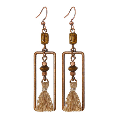 Bohemian Style Dangle Earrings Fashionable Colorful Vacation Accessories