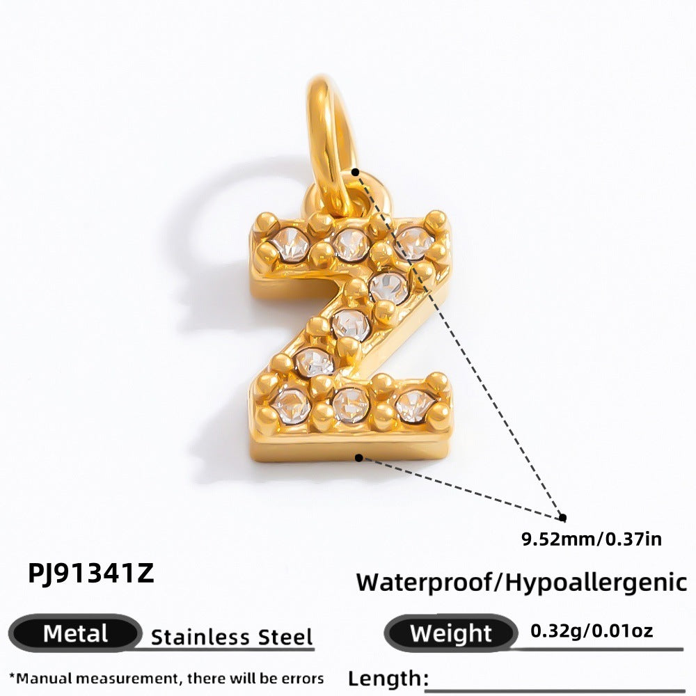 DIY Letter Pendant Necklace and Bracelet Set Stainless Steel Accessories