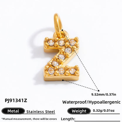 DIY Letter Pendant Necklace and Bracelet Set Stainless Steel Accessories
