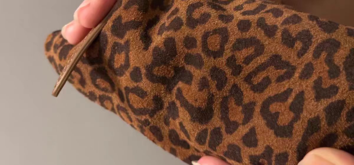 Trendy Suede Leopard Print Crossbody Bag