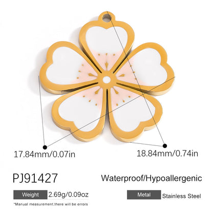 Butterfly Pendant Necklace Natural Stone Stainless Steel Jewelry