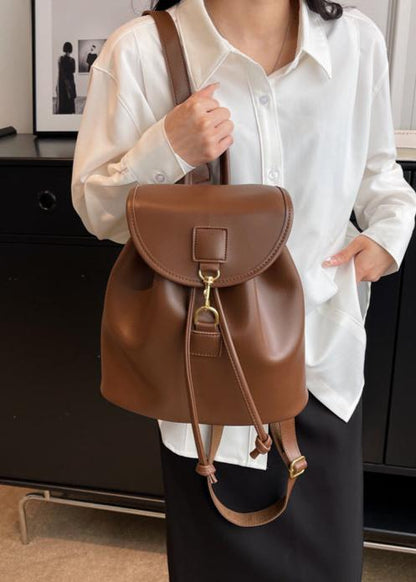 PU Leather Backpack With Structured Design