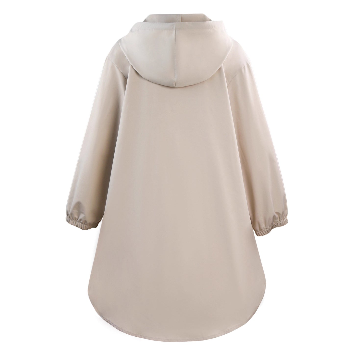 Plus Size Hooded Loose Jacket For Women Color Block Casual Outerwear