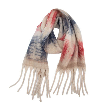 Scarvii - Winter Scarf with Star Jacquard and Tassels