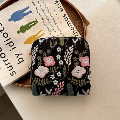 Embroidered Cotton Linen Jewelry Storage Bag for Rings and Necklaces