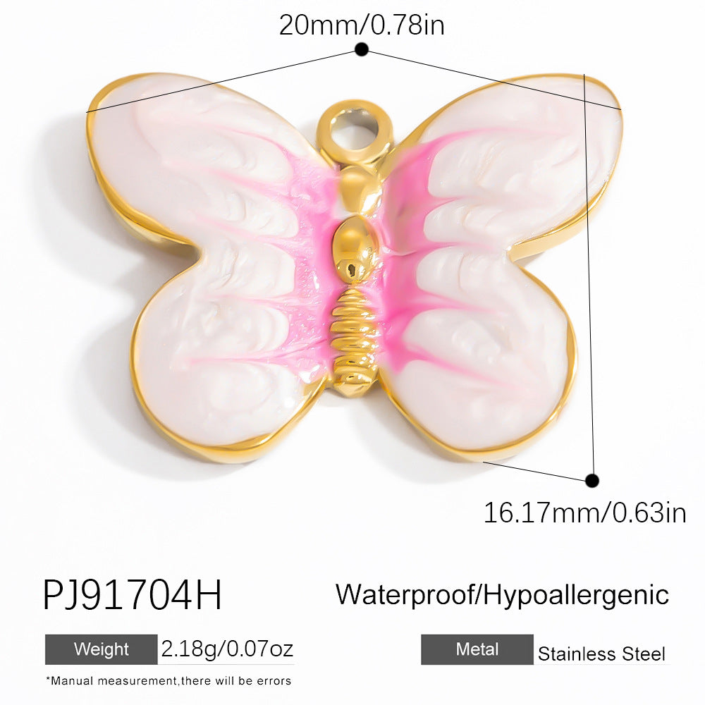 Butterfly Pendant Necklace Elegant Stainless Steel