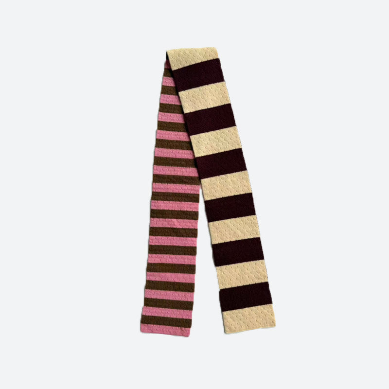 Striped 100% Merino Wool Scarf for Women