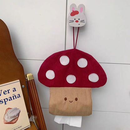 Cute Mushroom Tissue Holder Creative Wall-Mounted Storage Bag