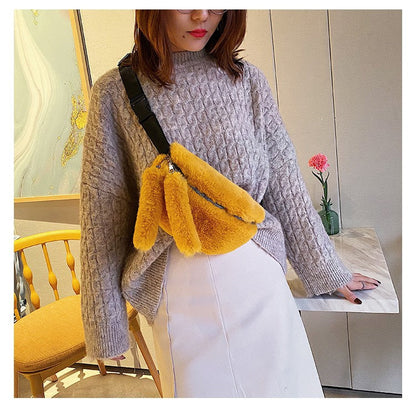 Trendy Plush Crossbody Bag for Women