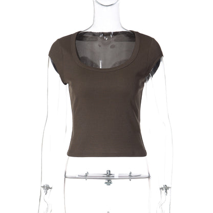 Trendy Casual Slim Fit Crop Top T-Shirt