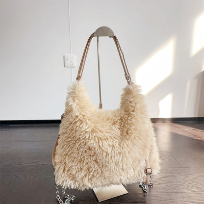 Fluffy Plush Large Capacity Backpack Shoulder Bag