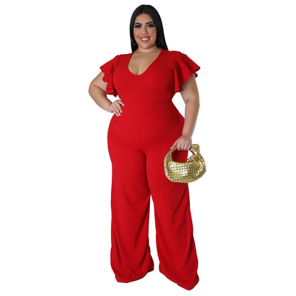 Plus Size Wide Leg Pants Comfortable Casual All-Season Trousers