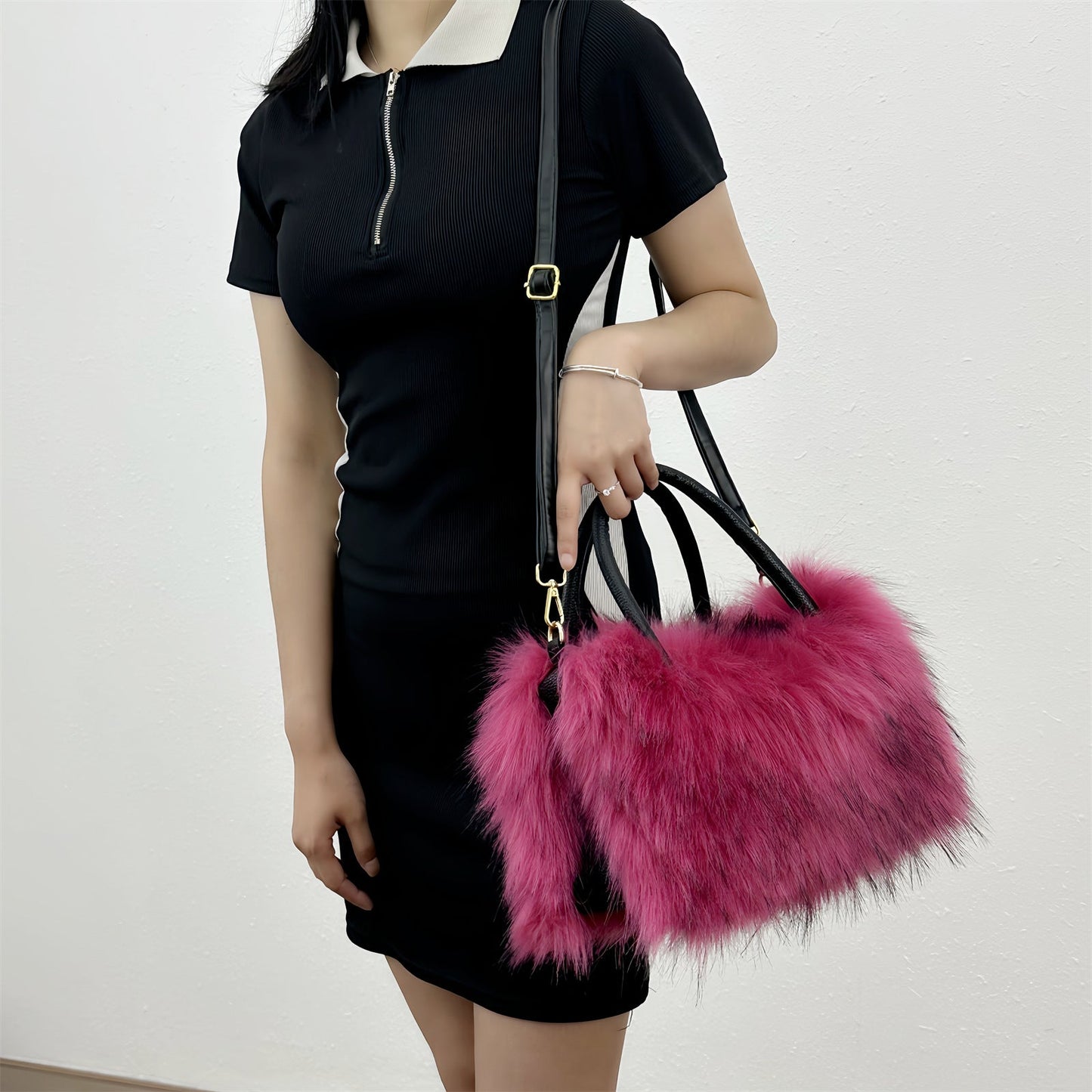 Fluffy Faux Fur Large Capacity Tote Handbag