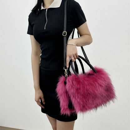 Fluffy Faux Fur Large Capacity Tote Handbag