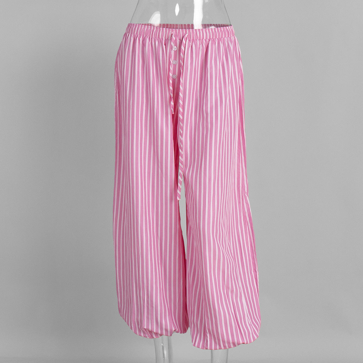 Trendy Striped Lantern Pants Casual Loose Trousers