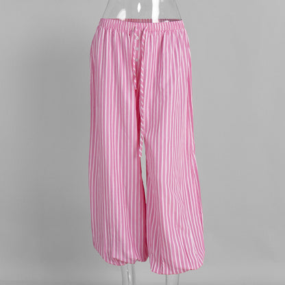 Trendy Striped Lantern Pants Comfortable Casual Trousers