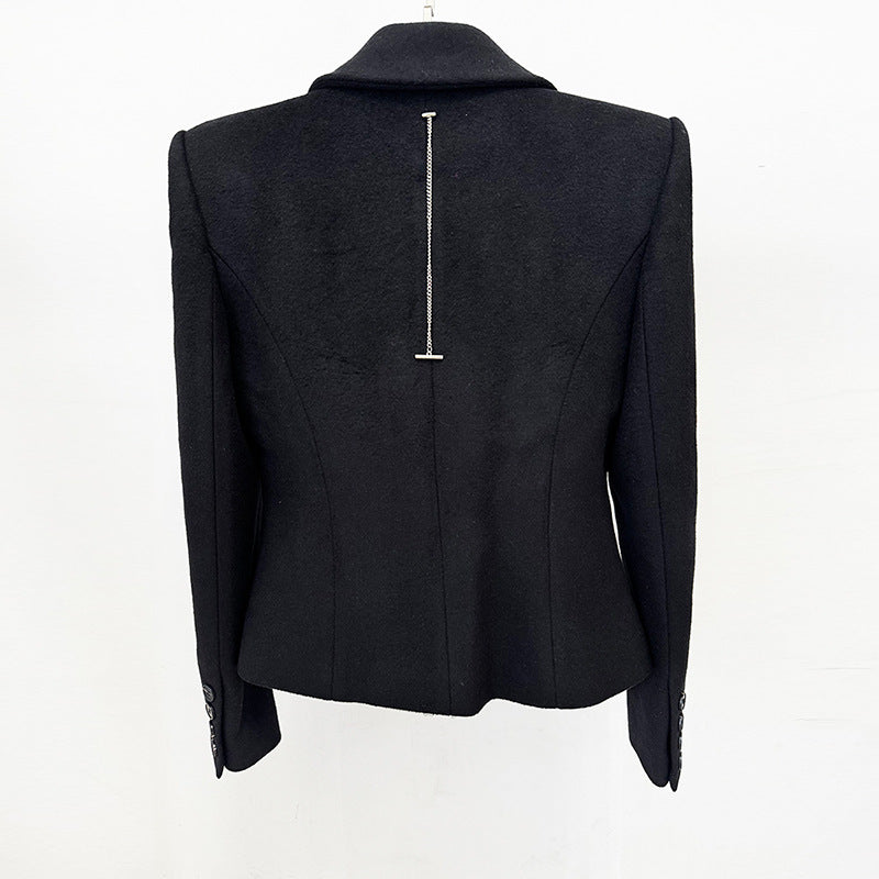Double Breasted Wool Blend Jacket