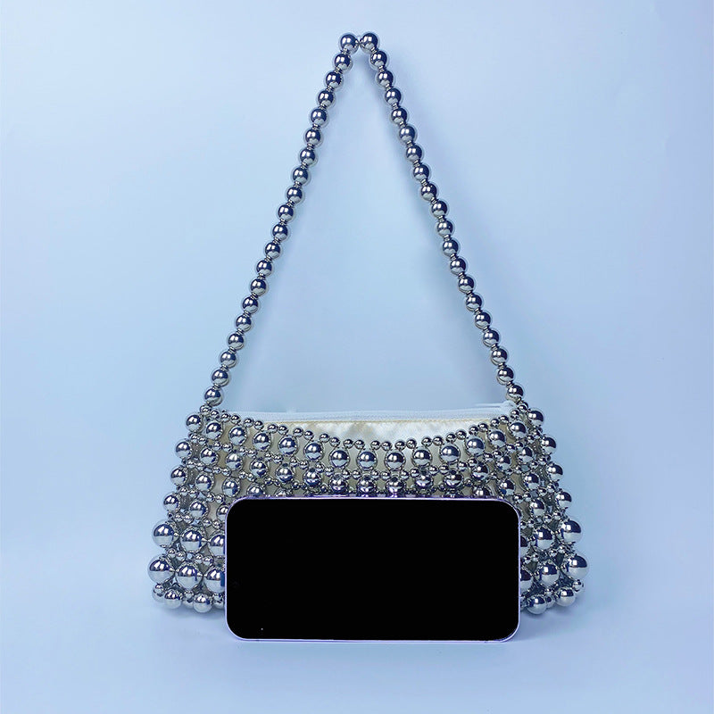 Simple Handmade Beads Braided Handbags