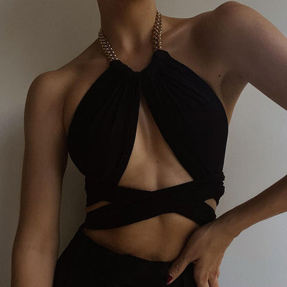 Backless Hollow Out Cami Top Stylish Casual Tank Top