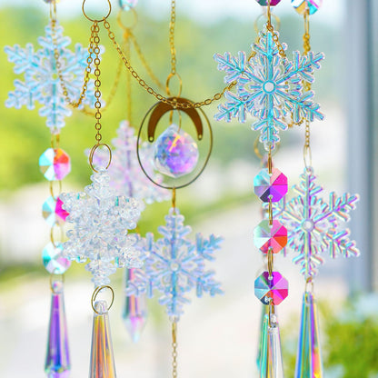 Crystal Snowflake Rainbow Window Hanging Suncatcher