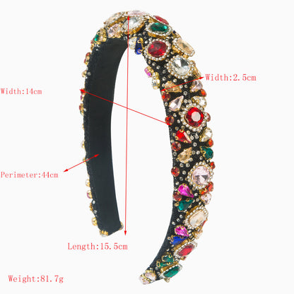 Baroque Rhinestone Headband Colorful Crystal Hair Accessory