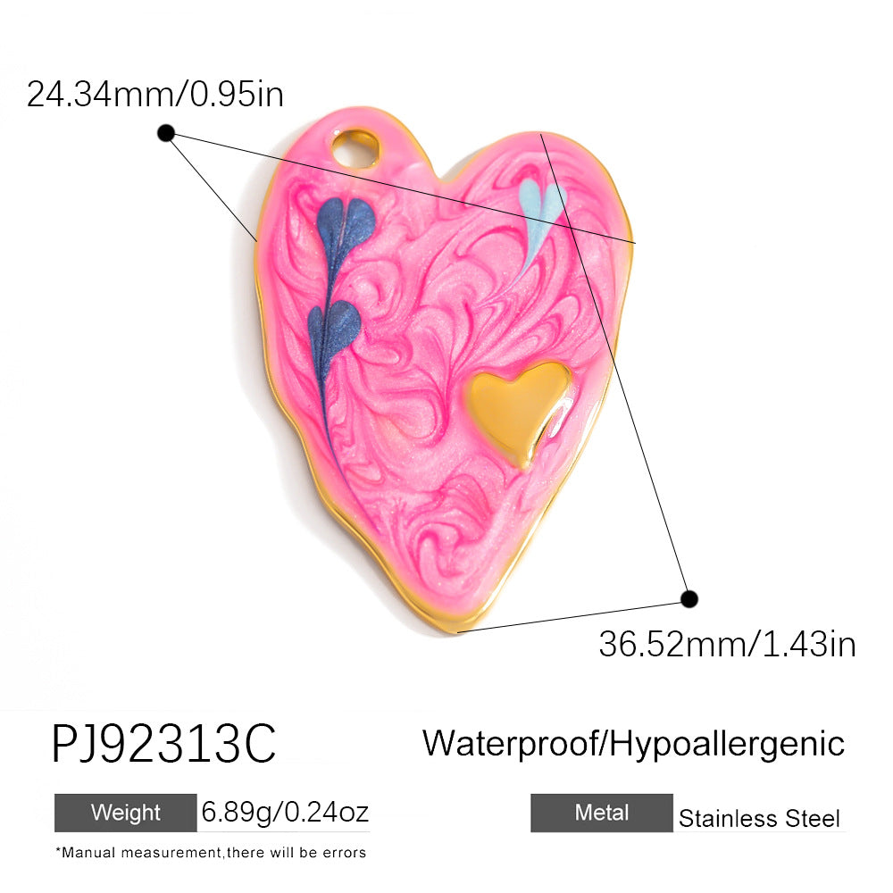 Stylish Ocean-Themed Stainless Steel DIY Pendant Heart Fish Charm