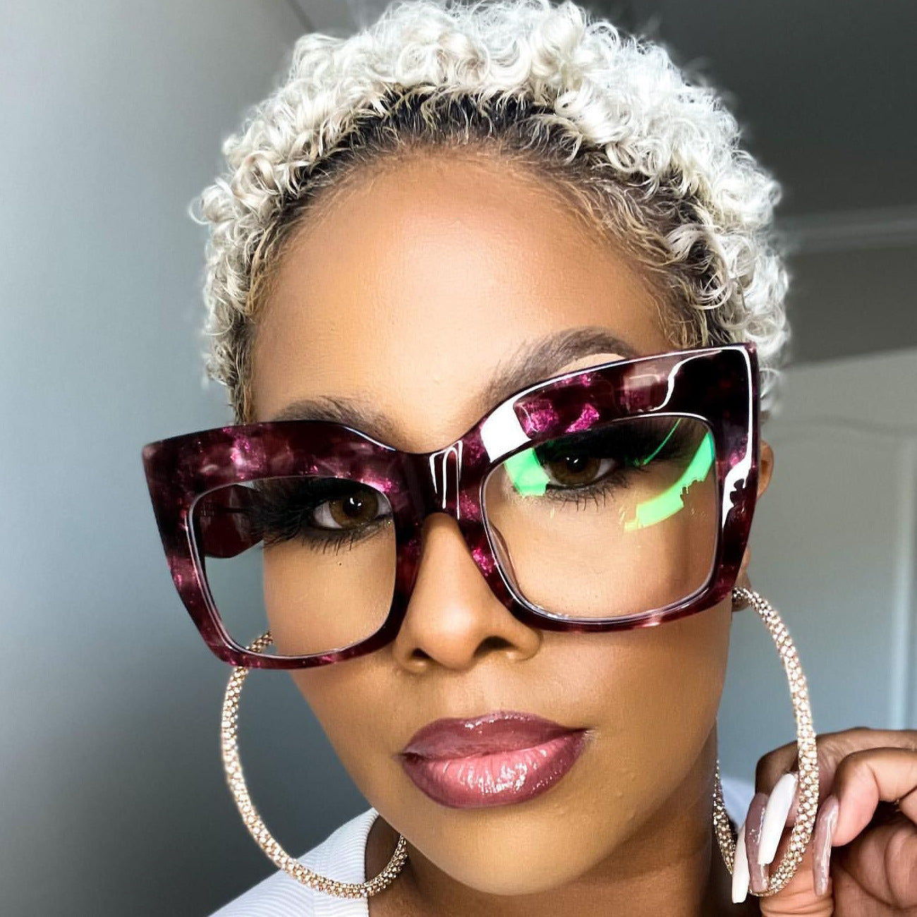Trendy Large Frame Cat Eye Blue Light Blocking Glasses