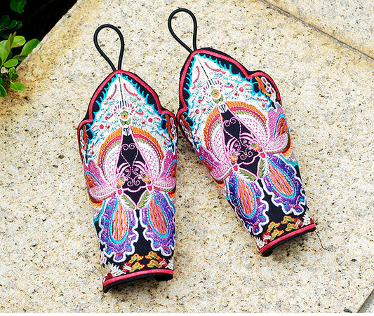 Glove Ethnic Style Bracer Women'S Embroidery Leak Finger Embroidery Wrist Cover Half Finger Bracelet