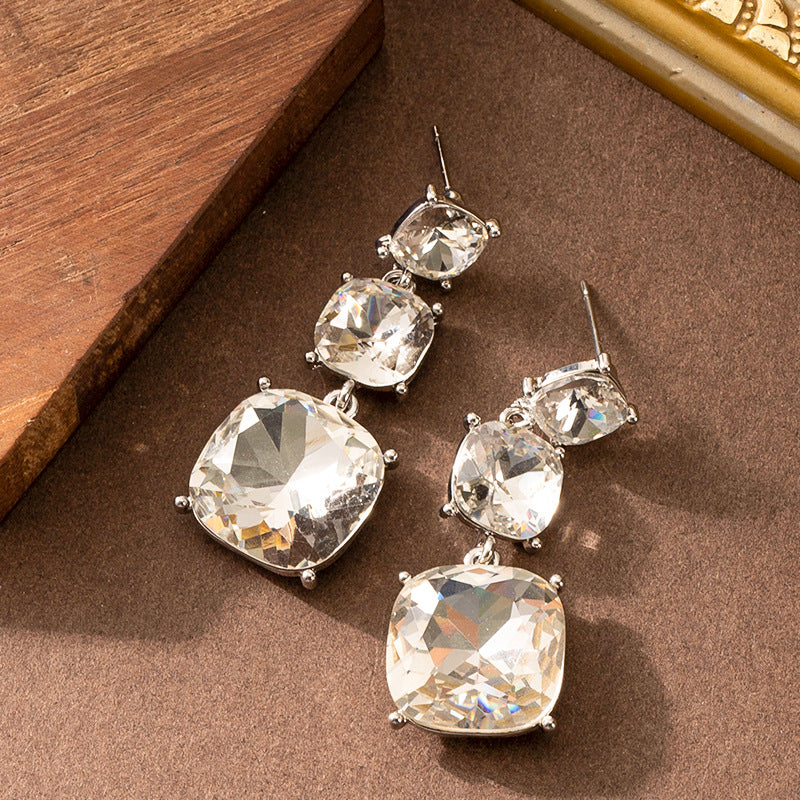Fashionable Tassel Zircon Earrings For Women, Elegant And Slimming Design