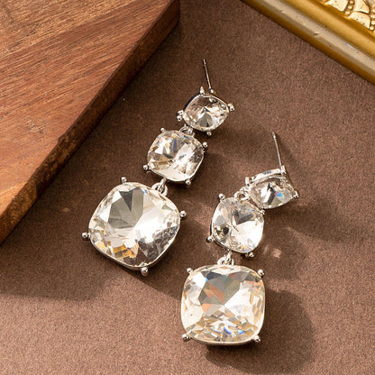 Fashionable Tassel Zircon Earrings For Women, Elegant And Slimming Design