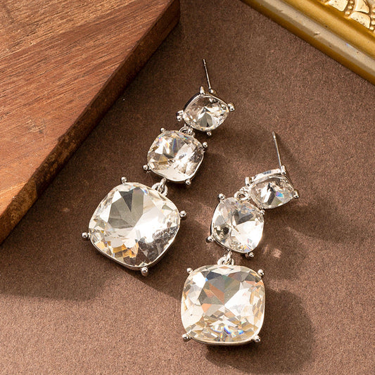 Fashionable Tassel Zircon Earrings For Women, Elegant And Slimming Design