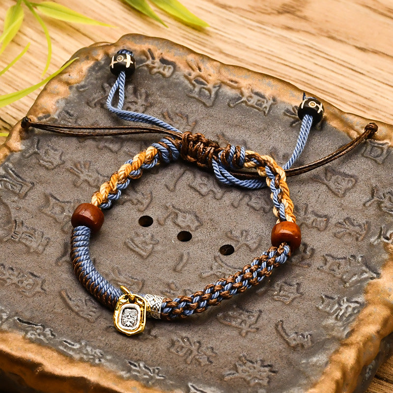 All Hand-Woven Tibetan Hand Rope Wenwan Bracelet Hand Rub Cotton Rope Braided Rope Ethnic Style Meaning Hand Decoration Adjustable