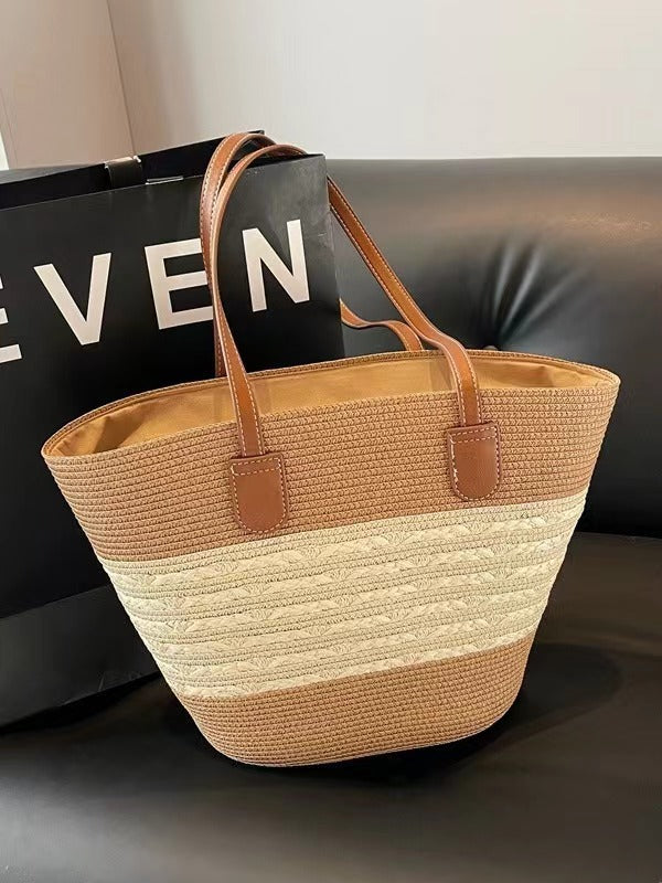 Women's Summer Straw Tote Bag Large Capacity Woven Shoulder Bag