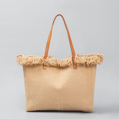 Solid Color Tassel Shoulder Bags